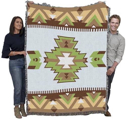 Pure Country Weavers Dust Bowl - Western Tapestry Throw Blanket Woven from Cotton - Made in The USA (72x54) - color: Dust Bowl