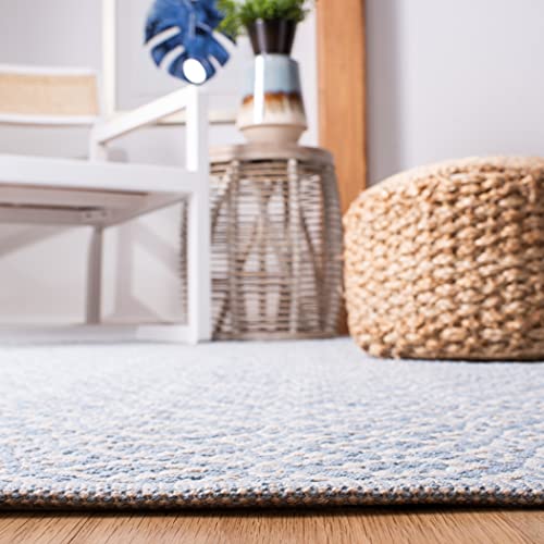 SAFAVIEH Montauk Collection Accent Rug - 2'6" x 4', Ivory & Light Blue, Handmade Cotton, Ideal for High Traffic Areas in Entryway, Living Room, Bedroom (MTK716B) - color: Ivory/Light Blue, size: 2'6" x 4' (Rectangular)