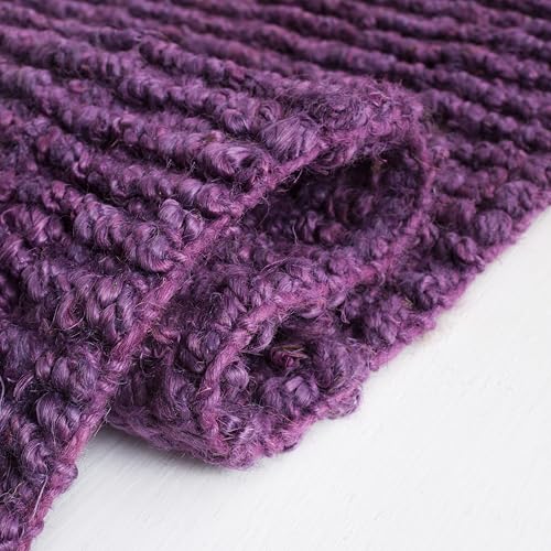 SAFAVIEH Natural Fiber Collection Runner Rug - 2'6" x 6', Purple, Handmade Jute, Farmhouse Style, Chunky Textured Thick Pile (NF447B) - color: Purple, size: 2'6" x 6' (Runner)