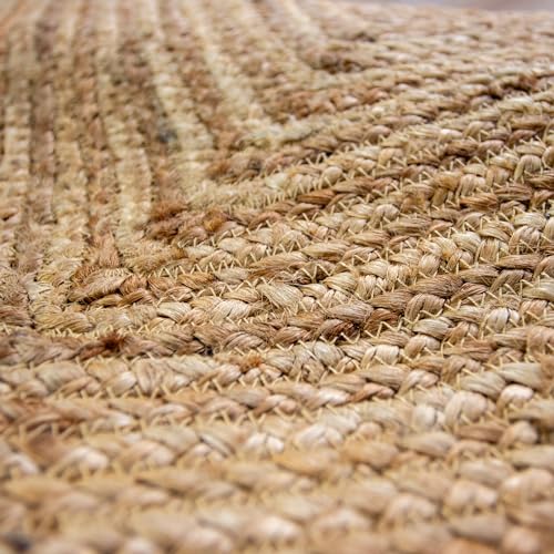 Super Area Rugs Farmhouse Jute Braided Rug - Reversible Natural Fiber- Eco Friendly Rug for Living Room - Kitchen - Entryway Hand Woven, Natural, Rectangle 3' X 5' - color: Natural, size: 3' x 5' (Rectangular)