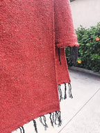 Open Road Goods Solid Color Mexican Yoga Blanket – Large Handwoven Throw for Yoga, Beach, Camping or Home – Soft and Durable Cotton Blend - color: Rust