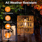 Livinlarge Solar Chandelier Lantern,Outdoor Rattan Pendant Lights,Waterproof Boho Hanging Lamps with Edison Bulb for Gazebo Tree Porch Yard Porch Patio Garden Backyard Decor - style: Solar Chandelier Lantern