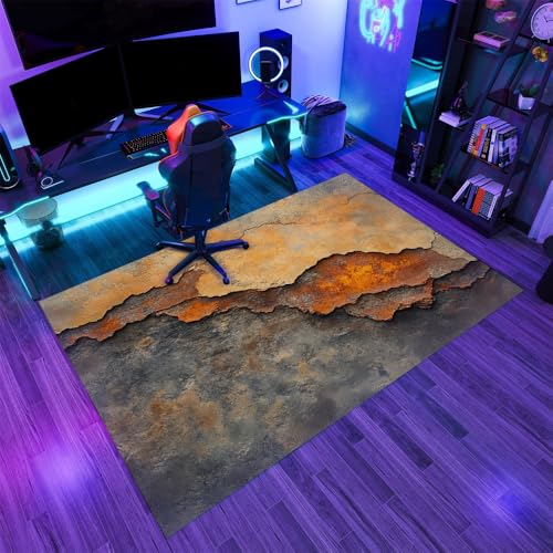 Vintage Distressed Brown Rug 2x3 Small Area Rugs Abstract Crack Pattern Rugs Non Slip Low Pile Indoor Washable Carpet for Living Room Farmhouse Bedroom Apartment Home Decor Floor Mats - color: Style-4, size: 2'x3'/(24"W x 36"L)