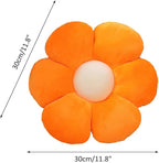 lannery Flower Plush Throw Pillows, Flower Floor Pillow Seating Cushion Toy for Reading, Room, Watching TV (11.8", Orange)