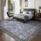 Living Room Rug 6x9, Soft Non Slip Low Pile Washable Rug, Boho Modern Area Rug for Bedroom, Dining Room, Blue - color: Blue, size: 6' x 9' (Rectangular)
