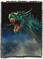 Pure Country Weavers Draco Rex Dragon Blanket by Ciruelo - Gift Fantasy Tapestry Throw Woven from Cotton - Made in the USA (72x54) - color: Draco Rex