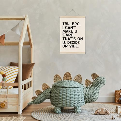DOI-LANEE Funny Classroom Posters Hanger Frame, Math Classroom Must Haves Canvas Wall Decor, Homeschool Decor, High School Gifts for English Teachers Students Teen Boys Girls 16x12 Inch - color: Off-White A07