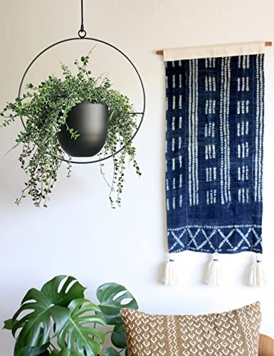 Hanging Planter for Indoor Outdoor Plants Metal Mid Century Minimalist Wall Ceiling Plant Hanger, Hanging Flower Pot Basket Holder for Home Office Décor(Black) - color: Black, size: 1PC