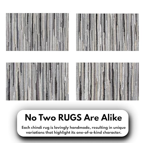 Ramanta Home Hand Woven 100% Cotton Rag Rug 3'x5' - Charcoal, Recycled Rugs, Boho Farmhouse Rugs for Living Room, Dinning Room, Kitchen, Entryway, Bedroom Rug - 36"x60" - color: Charcoal, size: 3 x 5 feet