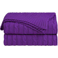 uxcell Cotton Cable Knit Throw Blanket Soft Throw Couch Covers Knitted Blankets for Sofa Bed, Purple Throw(47" x 70") - color: Purple, size: Throw (47" *78")