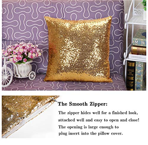ShinyBeauty Glitter Sequin Pillow Covers 18x18 Inch Set of 1 - Gold Sparkling Throw Pillowcase for Home Decor, Christmas Wedding, Birthday Party Supplies (Luxury Bedroom Couch Decorations) - color: Gold, size: 18" x 18" (Pack of 1)