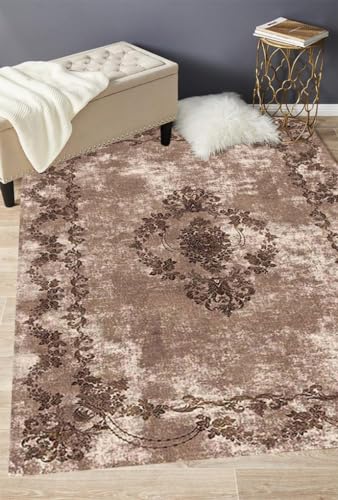 Vintage Distressed Brown Tan Oriental Antique Area Rug 2x3 Washable Soft Retro Boho Rug for Livingroom Bedroom Diningroom No-Slip Kitchen Hallway Floor Carpet - color: J, size: 2' x 3' (Rectangular)