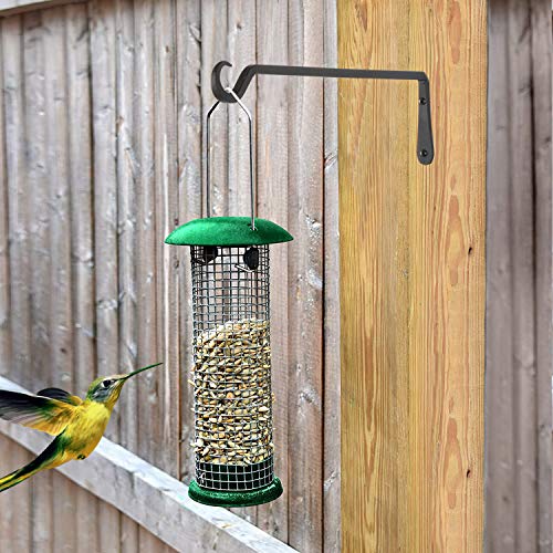 AILIN YELOKIE 12" Plant Hangers 6-Pack - Heavy Duty Rust-Resistant Steel Hooks for Bird Feeders, Indoor/Outdoor Plants & Wall Decor, Black - color: Black, size: 12in-6-Black