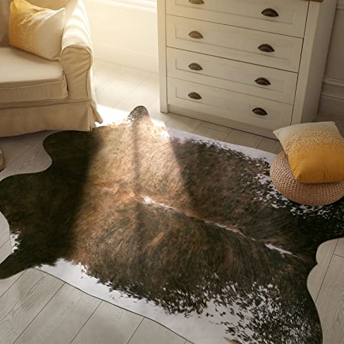 BENRON Faux Cowhide Rug Small, Western Cow Hide Rugs for Entryway Kitchen Hallyway Western Home Decor, Non Slip Cute Rug with Irregular Animal Skins and Hides, Olive Green, 2.9 x 3.9ft - color: Olive Green, size: 2'11" x 3'11" (Irregular)