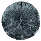 SAFAVIEH Home Caramia Smoke Blue Button Tufted 15-inch Round Decorative Pillow - color: Blue