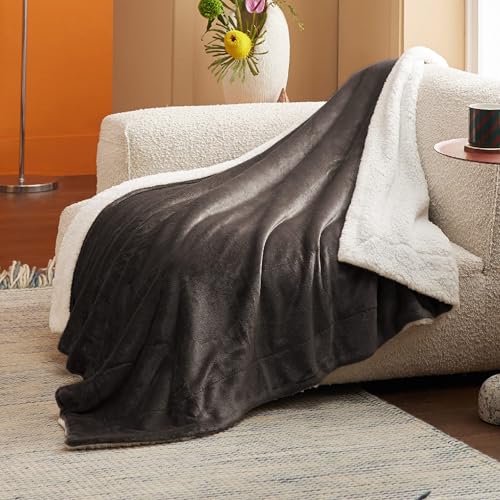 Bedsure GentleSoft Sherpa Fleece Throw Blanket for Couch, Non-Heated, Thick and Warm Throw for Women and Men, Soft Fuzzy Plush Blanket for Winter, Brown, 50x60 Inches - color: 05 - Brown, size: Throw (50" X 60")