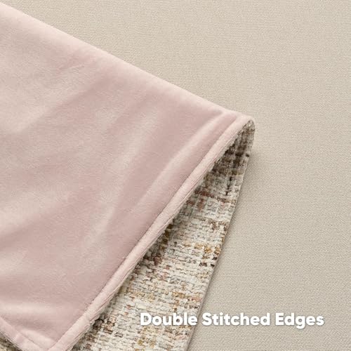 HAUSSY 2 Pack Pillow Covers 16x16 Inch, Reversible Chenille Decorative Throw Pillows Farmhouse Neutral Cushion Covers Home Decor Boho Pillowcases for Couch Living Room Sofa Bed (Beige Brown & Pink) - color: Beige Brown, size: 16" x 16" (Pack of 2)