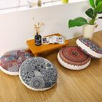 Bohemian Ethnic Futon Seat Cushion Floor Pillow,Round Thick Meditation Tatami Seat Cushion Balcony Bedroom Floor Cushion for Living Room D 50cm(20inch) - color: D
