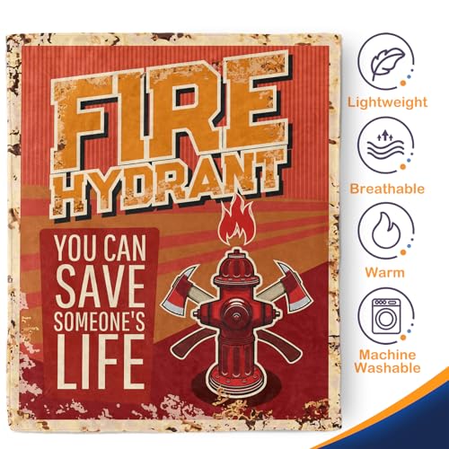 Firefighter Blanket Gifts for Men - Fireman Practitioner Hydrant Fire Fighter Throw Appreciation Gifts for Boy Adult Son Bed Couch Firefighters' Day Birthday Christmas lightweight Blanket 50"x60" - color: Firefighter 2