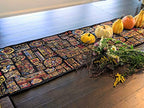 DaDa Bedding Bohemian Tapestry Table Runner - Greek Ethnic Ornaments Geometric Calligraphy Black Textile - Multi-Colorful Dark Cotton Linen Woven Kitchen Dining Mats - 13" x 72" - size: 13" x 72"