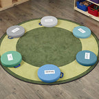 ECR4Kids SoftZone Floor Cushions, Round, Flexible Seating, Contemporary, 6-Piece - color: Contemporary