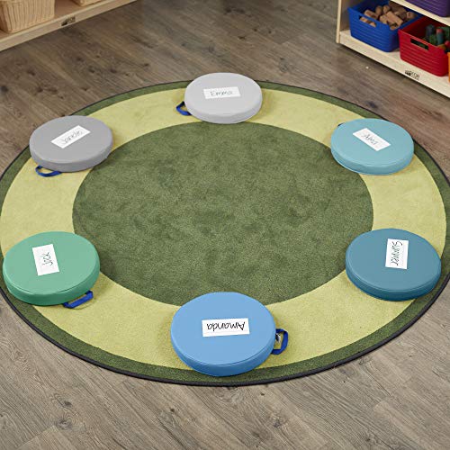 ECR4Kids SoftZone Floor Cushions, Round, Flexible Seating, Contemporary, 6-Piece - color: Contemporary