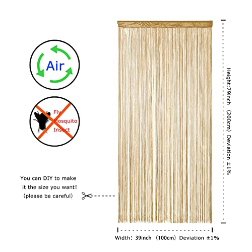 YaoYue Doorway String Curtain Door Curtains,Boho Hippie Hanging Fringe Room Divider for Patio Bedroom Closet Kitchen Laundry,Room Window Wall Door Decor(39×79in/100×200cm,Ecru) - color: Ecru, size: 39"W x 79"L (Pack of 1)