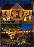 Brightown 52FT Solar String Lights Outdoor Waterproof, Patio Lights with Remote & Timer, USB/Solar Powered Dimmable Outdoor Lights, 15+1 LED Bulbs for Backyard Garden Camping Party - 26Hrs Runtime - size: 52FT(15 Sockets)