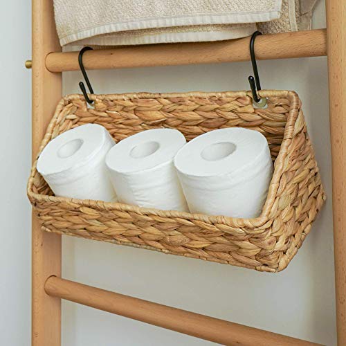 StorageWorks Woven Wall Baskets for Storage, Water Hyacinth Baskets for Shelf, Wall Storage for Kitchen and Bathroom, Hanging Baskets for Organizing, 2 Pack - color: Natural (Water Hyacinth)
