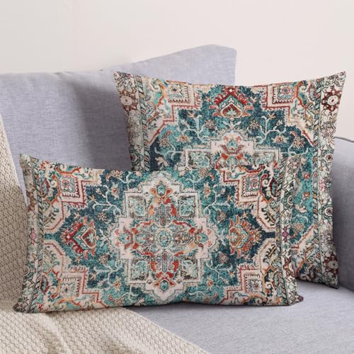 Boho Throw Pillow Covers 12x20 inch Set of 2,Boho Vintage Carpet Pattern Antique Ethnic Decor Double Sided Pattern Cushion Cover Soft Pillow Case Living Sofa Room Bed Square Pillow Cover - color: Boho-11, size: 20" x 12" (Pack of 2)