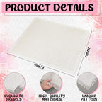 Beeveer 91 x 71 Extra Large Outdoor Boho Picnic Blanket with Pastel Table Runner, 6 Throw Pillow Covers 6 Napkins Woven Cotton Yarn Oversize Beach Blanket Washable Picnic Camp Wedding - color: Pastel