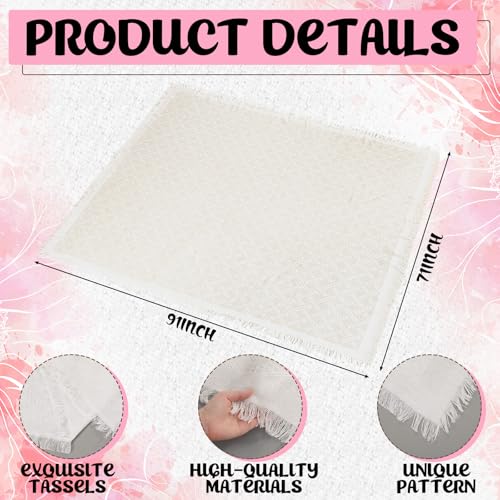 Beeveer 91 x 71 Extra Large Outdoor Boho Picnic Blanket with Pastel Table Runner, 6 Throw Pillow Covers 6 Napkins Woven Cotton Yarn Oversize Beach Blanket Washable Picnic Camp Wedding - color: Pastel