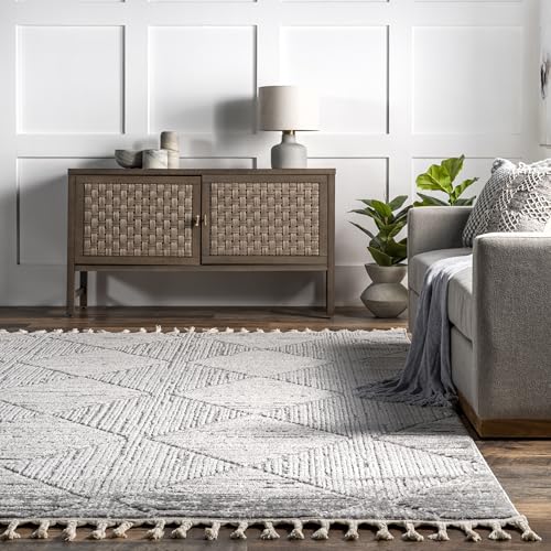 Nuloom Kerry Light Grey, 2' x 3', Geometric, Soft and Cozy, High Traffic, Stain Resistant, Easy Clean, Durable Area Rug for Bedroom, Living Room, Dining Space, Den, Foyer, Entryway - color: Kerry Light Grey, size: 2' x 3' (Rectangular)