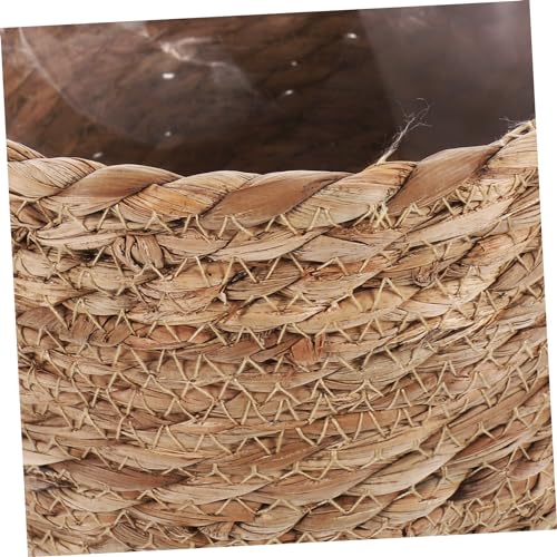 Hand Woven Flower Basket Multi Purpose Decorative Woven Planter for Home Decor with Base for Succulents and Housewarming