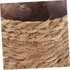 Hand Woven Flower Basket Multi Purpose Decorative Woven Planter for Home Decor with Base for Succulents and Housewarming