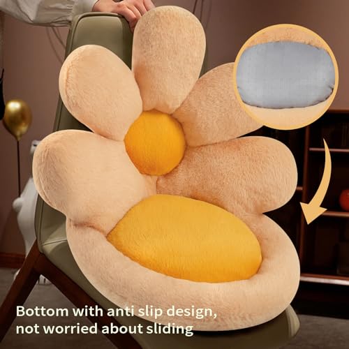 Ditucu Flower Shape Chair Pillow Cute Seat Cushion 19 inch Comfy Lazy Sofa Floor Pillows Dorm Seating for Bedroom Decor Orange - color: Orange, size: Small