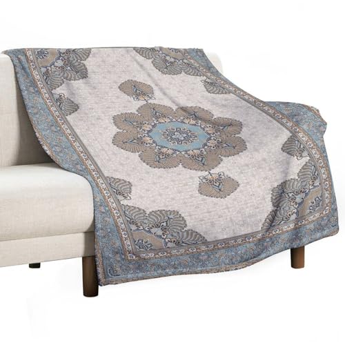 Boho Blue Brown Throw Blanket,Vintage Elegant Country Rustic Farmhouse Magical Pattern Soft Throw Blanket for Couch Sofa Camping Office Travel Home Bedroom Decor All Seasons 30"x40" - color: Boho-16, size: 30x40in