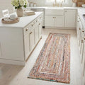 SAFAVIEH Cape Cod Collection Runner Rug - 2'3" x 10', Beige & Multi, Handmade Jute & Cotton, Woven Braided Design (CAP202B)