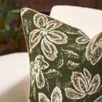 Yangest Flower Pillow Cover 12 x 20 Inches, Nature Chenille Rectangle Throw Pillow Cover Soft Luxury Neutral Accent Couch Pillow Cover for Living Room Bedroom, Green - color: Green, size: 20" x 12" (Pack of 1)