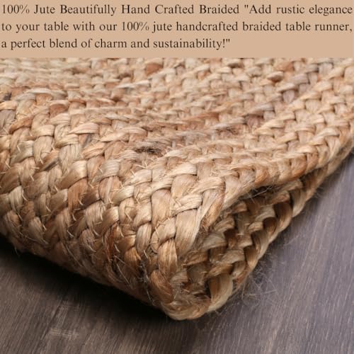 Savi Home Farmhouse Jute Burlap Table Runner 36 Inches Long, Organic Eco-Friendly Rustic Vintage Dining Table Runner, 13x36 Natural Jute Braided Table Runner - color: Natural, size: 1'1" x 3' (Rectangular)