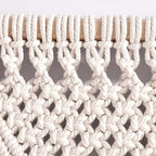 Foreate Macrame Curtains Long Cotton Macrame Wall Hanging Boho Beaded Curtain for Window Doorway Handmade Wedding Backdrop Room Divider, 1 Panel 79" L x 35" W - size: 35.5"W x 79"L (Pack of 1)
