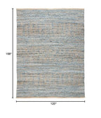 SAFAVIEH Cape Cod Collection Area Rug - 10' x 14', Natural & Blue, Handmade Flat Weave Coastal Braided Jute, Ideal for High Traffic Areas in Living Room, Bedroom (CAP353A) - size: 10' x 14' (Rectangular)