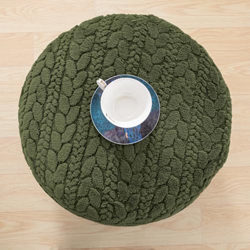 Asuprui 20x14 Inch Unstuffed Ottoman Pouf Cover – Lightweight Foot Rest, Floor Bean Bag Chair, Storage Pouf for Living Room, Bedroom & Balcony (Filler Not Included) (Green) - color: Green