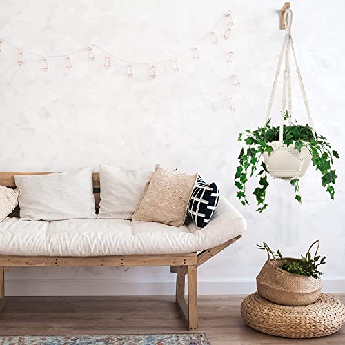 43 Inches Macrame Planter Hanger Large for 12 inch Pot + Swag Hook (Extra Long & Big) | Large Hanging Planter for Indoor Plants | No Tassel, Cotton Rope, NO Pot/Plant Included (Beige)(XL) - color: Beige