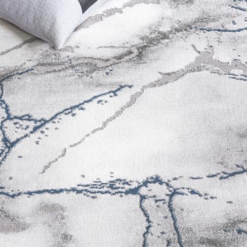 SAFAVIEH Craft Collection 2' 3" x 4' Ivory Grey/Blue CFT877M Modern Abstract Non-Shedding Entryway Living Room Foyer Bedroom Accent Rug - color: Ivory Grey/Blue, size: 2'3" x 4' (Rectangular)