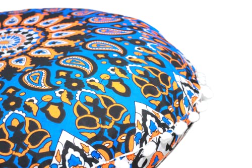 Floor Pillows Cover Cute Throw Pillows Cover Floor Seat Cushion Cover Chair Pads for Back to School First Day of School for Sofa Couch Bed Decor 22 Inches (Blue Brown) - color: Blue Brown