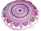 ICC Floor Pillows & Cushion Covers, Decorative Hippie Mandala Pouf Pillow Cover Bohemian Seating Meditation Cushion Cover, Large Boho Ottoman Case Pillowcase for Couch (Pink Trishol, 32" Round) - size: 32" x 32" (Pack of 1), style: Pink Trishol