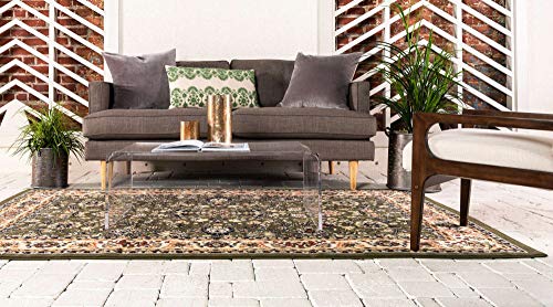 Unique Loom Sialk Hill Collection Area Rug - Washington (2' 2" x 3' 1" Rectangle, Green/ Hunter Green) - color: Green/Hunter Green, size: 2'2" x 3'1" (Rectangular)