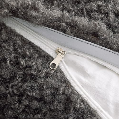 MIULEE Pack of 2 Throw Pillow Covers 18x18 Inch Dark Gray Faux Fur Decorative Sherpa Pillow Covers Fuzzy Accent Soft Sheepskin Fleece Cushion Cases for Boho Home Decor Couch Living Room Bed - color: Dark Gray, size: 18" x 18" (Pack of 2)