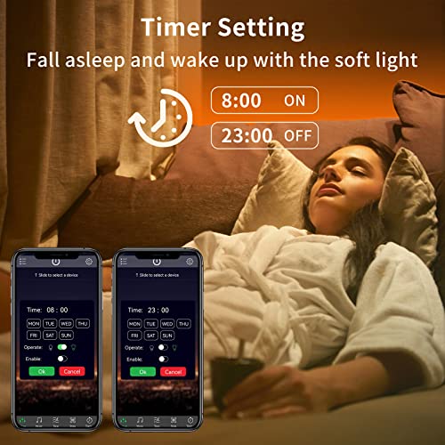 KSIPZE 100ft Led Strip Lights RGB Music Sync Color Changing Led Lights with Smart App Control Remote Led Lights for Bedroom Room Lighting Flexible Home Décor - size: 100 ft